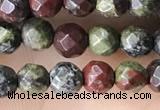 CTG3562 15.5 inches 4mm faceted round dragon blood jasper beads