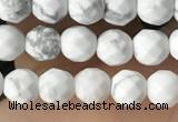 CTG3570 15.5 inches 4mm faceted round white howlite beads