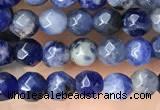 CTG3573 15.5 inches 4mm faceted round sodalite beads wholesale