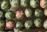 CTG3579 15.5 inches 4mm faceted round unakite beads wholesale