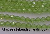 CTG500 15.5 inches 2mm faceted round tiny peridot gemstone beads