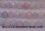 CTG505 15.5 inches 4mm faceted round tiny morganite beads