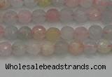 CTG551 15.5 inches 4mm faceted round tiny morganite beads