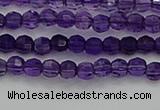 CTG553 15.5 inches 4mm faceted round tiny amethyst beads