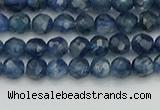 CTG557 15.5 inches 4mm faceted round tiny blue kyanite beads