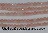 CTG606 15.5 inches 2mm faceted round peach moonstone beads