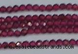 CTG618 15.5 inches 3mm faceted round mozambique red garnet beads