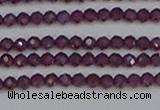 CTG620 15.5 inches 3mm faceted round Indian purple garnet beads