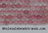 CTG626 15.5 inches 3mm faceted round strawberry quartz beads