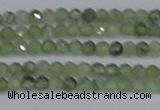 CTG634 15.5 inches 3mm faceted round green rutilated quartz beads