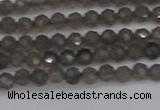 CTG640 15.5 inches 3mm faceted round smoky black obsidian beads