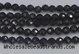 CTG642 15.5 inches 3mm faceted round golden black obsidian beads