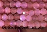 CTG719 15.5 inches 3mm faceted round tiny peach moonstone beads