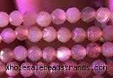 CTG738 15.5 inches 4mm faceted round tiny sunstone beads