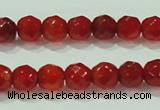 CTG82 15.5 inches 3mm faceted round tiny red agate beads wholesale