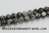 CTJ02 16 inches 6mm round black water jasper beads wholesale