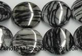 CTJ09 16 inches 20mm flat round black water jasper beads wholesale