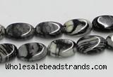 CTJ11 16 inches 10*14mm oval black water jasper beads wholesale