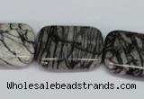 CTJ20 16 inches 20*30mm rectangle black water jasper beads wholesale