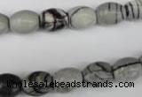 CTJ201 15.5 inches 8*10mm drum black water jasper beads wholesale