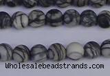 CTJ401 15.5 inches 6mm round matte black water jasper beads