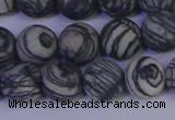 CTJ403 15.5 inches 10mm round matte black water jasper beads