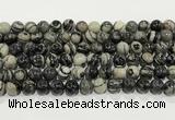 CTJ412 15.5 inches 8mm round black water jasper gemstone beads wholesale