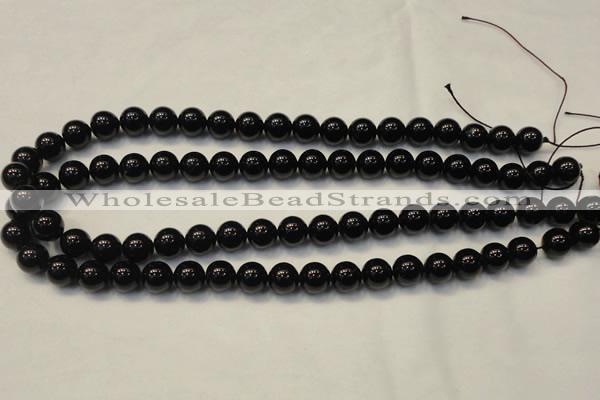 CTO103 15.5 inches 10mm round natural black tourmaline beads