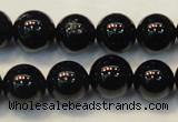 CTO105 15.5 inches 14mm round natural black tourmaline beads