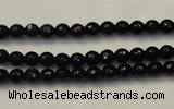 CTO106 15.5 inches 5mm faceted round natural black tourmaline beads