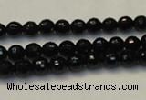 CTO107 15.5 inches 6mm faceted round natural black tourmaline beads