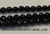 CTO108 15.5 inches 8mm faceted round natural black tourmaline beads