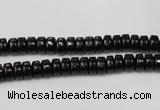 CTO121 15.5 inches 3*6mm rondelle black tourmaline beads