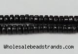 CTO122 15.5 inches 4*8mm rondelle black tourmaline beads