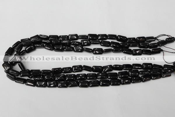 CTO125 15.5 inches 10*14mm rectangle black tourmaline beads