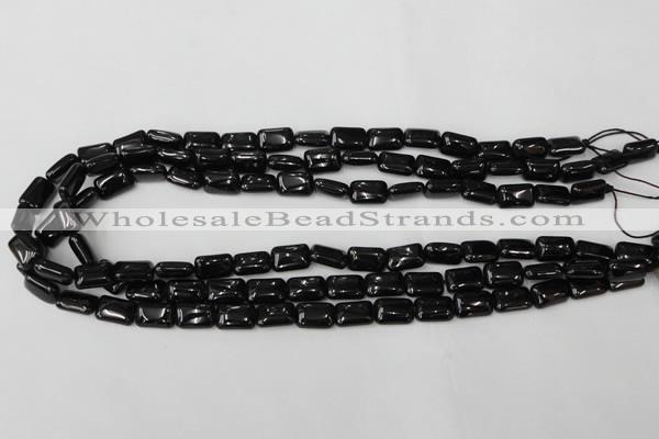 CTO126 15.5 inches 12*16mm rectangle black tourmaline beads