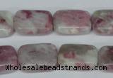 CTO211 15.5 inches 13*18mm rectangle pink tourmaline gemstone beads