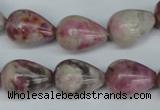 CTO219 15.5 inches 13*18mm teardrop pink tourmaline gemstone beads