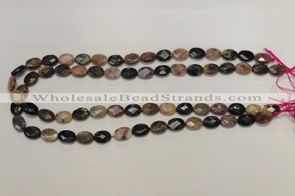 CTO35 15.5 inches 9*12mm faceted oval natural tourmaline beads