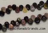 CTO37 15.5 inches 5*8mm flat teardrop natural tourmaline beads