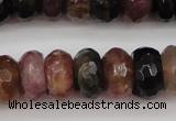 CTO378 15.5 inches 6*10mm faceted rondelle natural tourmaline beads