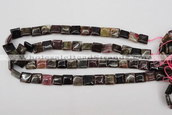 CTO388 15.5 inches 12*12mm square natural tourmaline beads wholesale