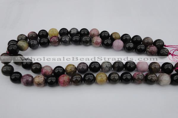 CTO391 15.5 inches 13mm round natural tourmaline gemstone beads