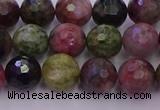 CTO636 15.5 inches 8mm faceted round tourmaline gemstone beads