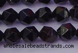 CTO645 15.5 inches 6mm faceted nuggets black tourmaline beads