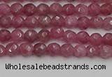 CTO656 15.5 inches 4mm faceted round Chinese tourmaline beads