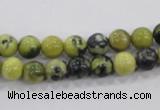 CTP101 15.5 inches 6mm round yellow pine turquoise beads wholesale