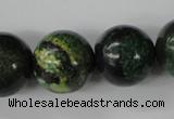 CTP208 15.5 inches 20mm round yellow pine turquoise beads wholesale