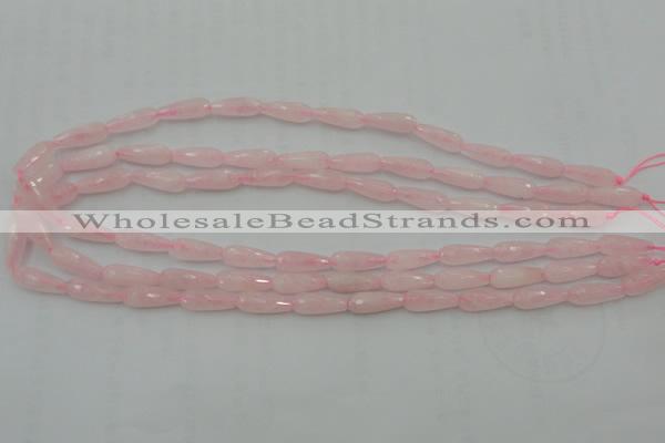 CTR01 15.5 inches 6*16mm faceted teardrop rose quartz beads