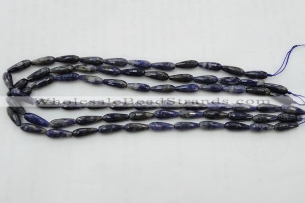 CTR04 15.5 inches 6*16mm faceted teardrop sodalite gemstone beads